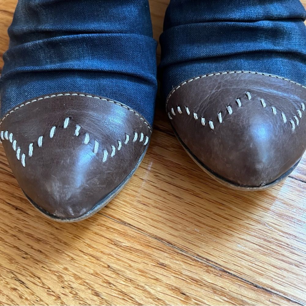 Lamica Slip on Clogs Leather Rodeo Western Cowgirl Made in Italy Denim size 38 - Picture 2 of 10